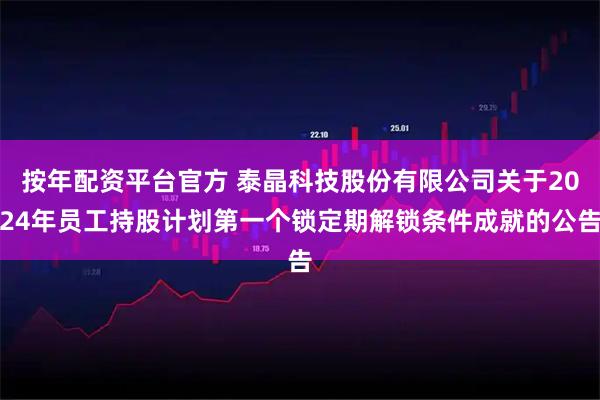 按年配资平台官方 泰晶科技股份有限公司关于2024年员工持股计划第一个锁定期解锁条件成就的公告